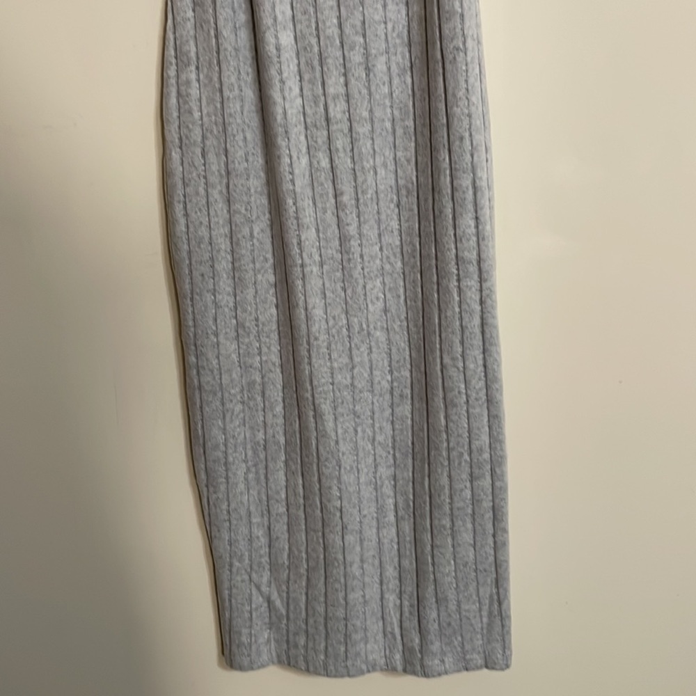 NWT Womens Gray Halter Ribbed Bodycon Sweater Midi Dress - Picture 16 of 17